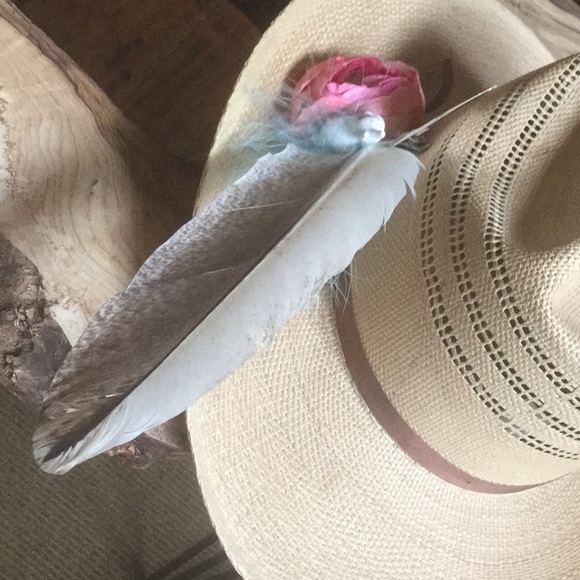 Custom OOAK hat clip feather rodeo cowgirl Coachella festival wanderlust boho - Picture 2 of 7